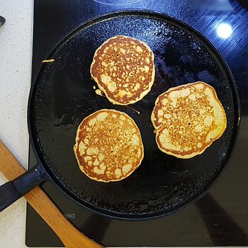 Almost done, Buckwheat Blini cooking