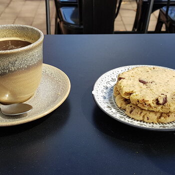 Hubby's Long Black & 2 Chocolate Chip Cookies