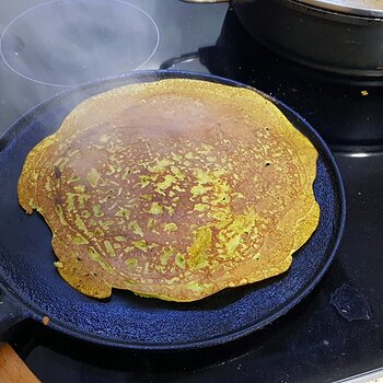 Indian chaura na poora, or Black-Eyed Bean Pancakes