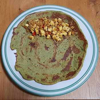 Indian chaura na poora, or Black-Eyed Bean Pancakes