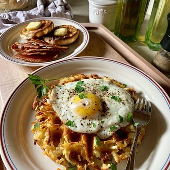 Waffle Iron Hash Brown Breakfast 1