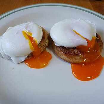 Poached Eggs on Crumpets