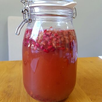Pomegranate flavour water kefir