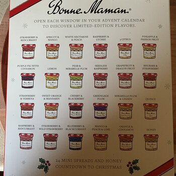 Bonne Maman Advent Calendar Innards