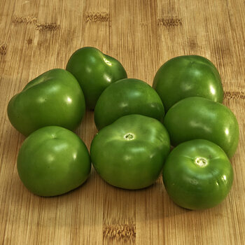 Green Tomatillos With Husks Removed And Cleaned