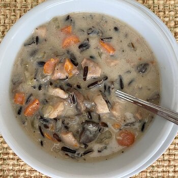 Chicken & Wild Rice Soup with Mushrooms