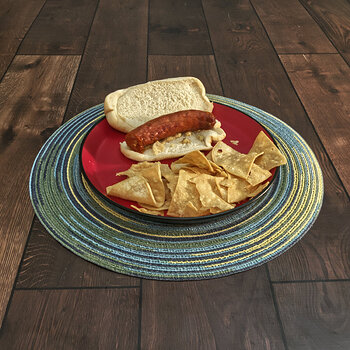 Linguica Sausage Sandwich with Corn Chips