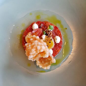 Tartare of Bush Tomato, Wasabi & Sesame, ???