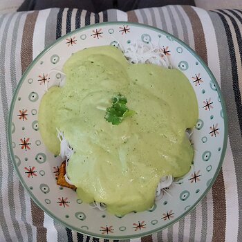 Avocado & Coconut Soup with green chillies
