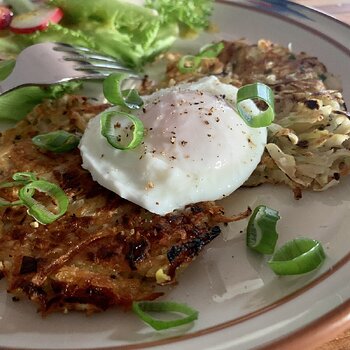 Celeriac & Potato Rösti w/ Poached Egg