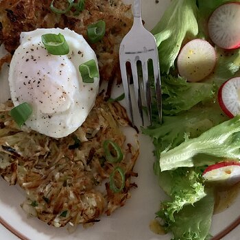 Celeriac & Potato Rösti w/ Poached Egg