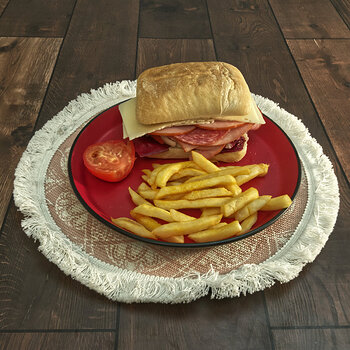 Cold Cuts Sandwich with French Fries