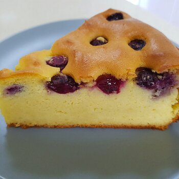 A Slice of Blueberry & Vanilla Potato Cake