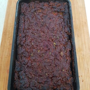 Tempeh loaf just out of the oven