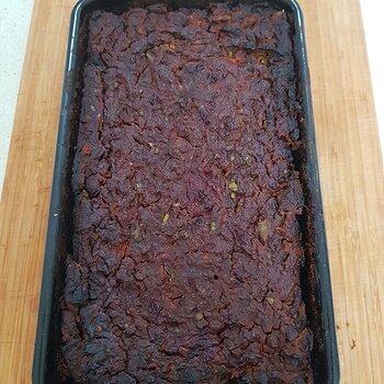 Tempeh loaf just out of the oven