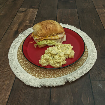 Roast Turkey and Cheese Sandwiich with Potato Salad