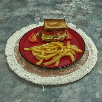 Bacon, Lettuce and Tomato Sandwich (BLT) with French Fries