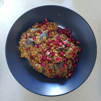 Rummaniyeh (Aubergine, pomegranate & lentil stew)