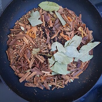 Garam Masala being roasted