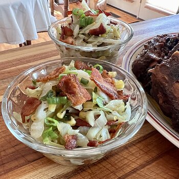 Fried Cabbage & Corn with Bacon