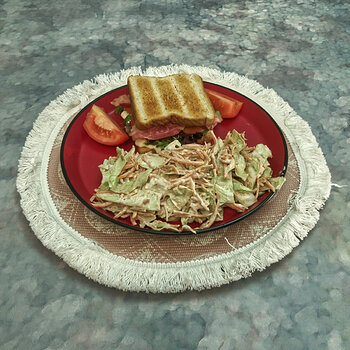 Bacon, Lettuce and Tomato Sandwich with Cole Slaw
