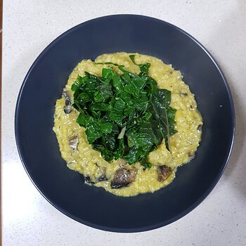 Baked Risotto with mushrooms & chard