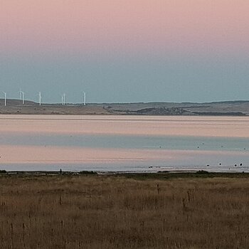 Sunset over Lake George, showing the Earth's Shadow