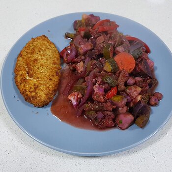 Indian ratatouille & Quorn fillet