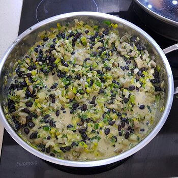 Swiss Chard with Black Turtle Beans & tahini