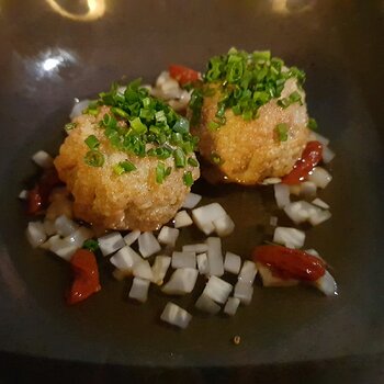 Wild Mushroom Wantons in a miso sauce