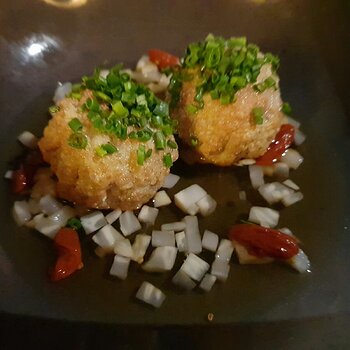 Wild Mushroom Wantons in a miso sauce