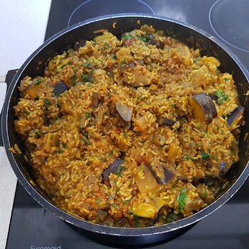 Spicy Aubergine Rice