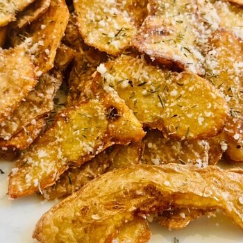 Fried Potato Skins flavoured with Pecorino and Thyme.JPG