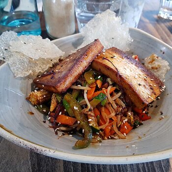 Vegan Tofu Steak Stirfry