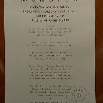 Vegetarian tasting menu