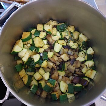 Aubergine & Courgettes for the ratatouille