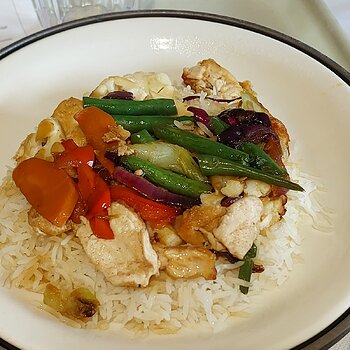 Stir fry with rice