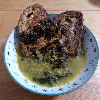 Persian Onion Soup with Eggy Sourdough