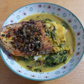 Persian Onion Soup with Eggy Sourdough