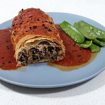 Vegan Swiss Chard Strudel with Tofu & Capers, Olives and....