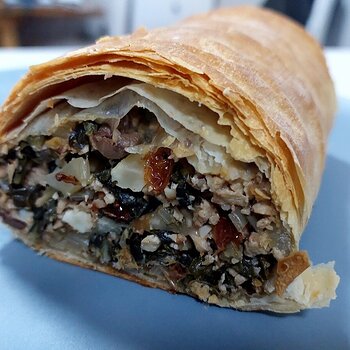 Vegan Swiss Chard Strudel with Tofu & Capers, Olives and....