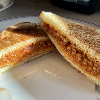 Lentil sloppy joe sandwich