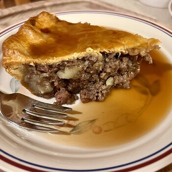 Tourtiere on the plate (w/ Bisto)