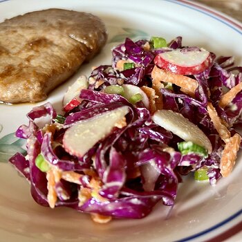 Confetti Cabbage Salad & Pork Chop