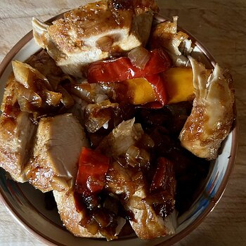 Ginger-Marinated Chicken with Onions and Peppers
