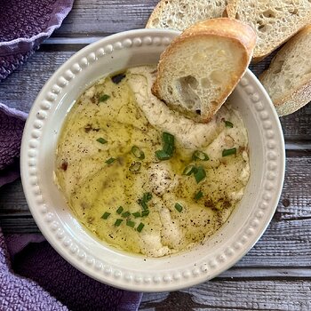 Baked Garlic with Goat Cheese