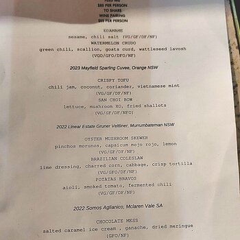 Media 'Menu' in album 'Vegan Sharing Menu'