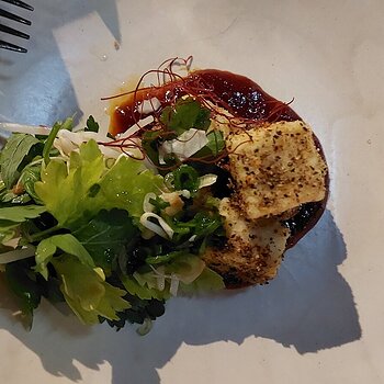 CRISPY TOFU chili jam, coconut, coriander, vietnamese mint