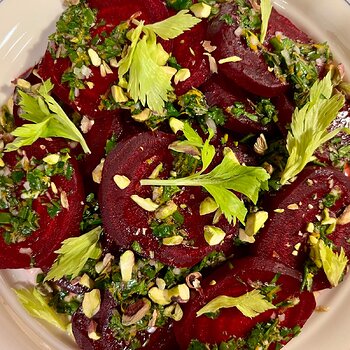 Roasted Beets with Pistachios, Herbs, and Orange 1