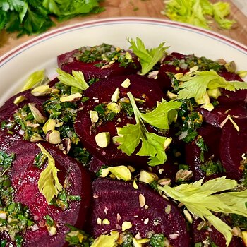 Roasted Beets with Pistachios, Herbs, and Orange 2